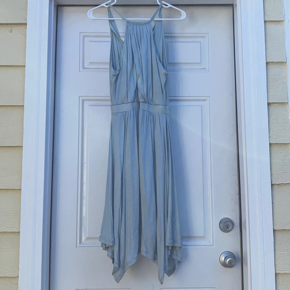 Asymmetrical halter dress